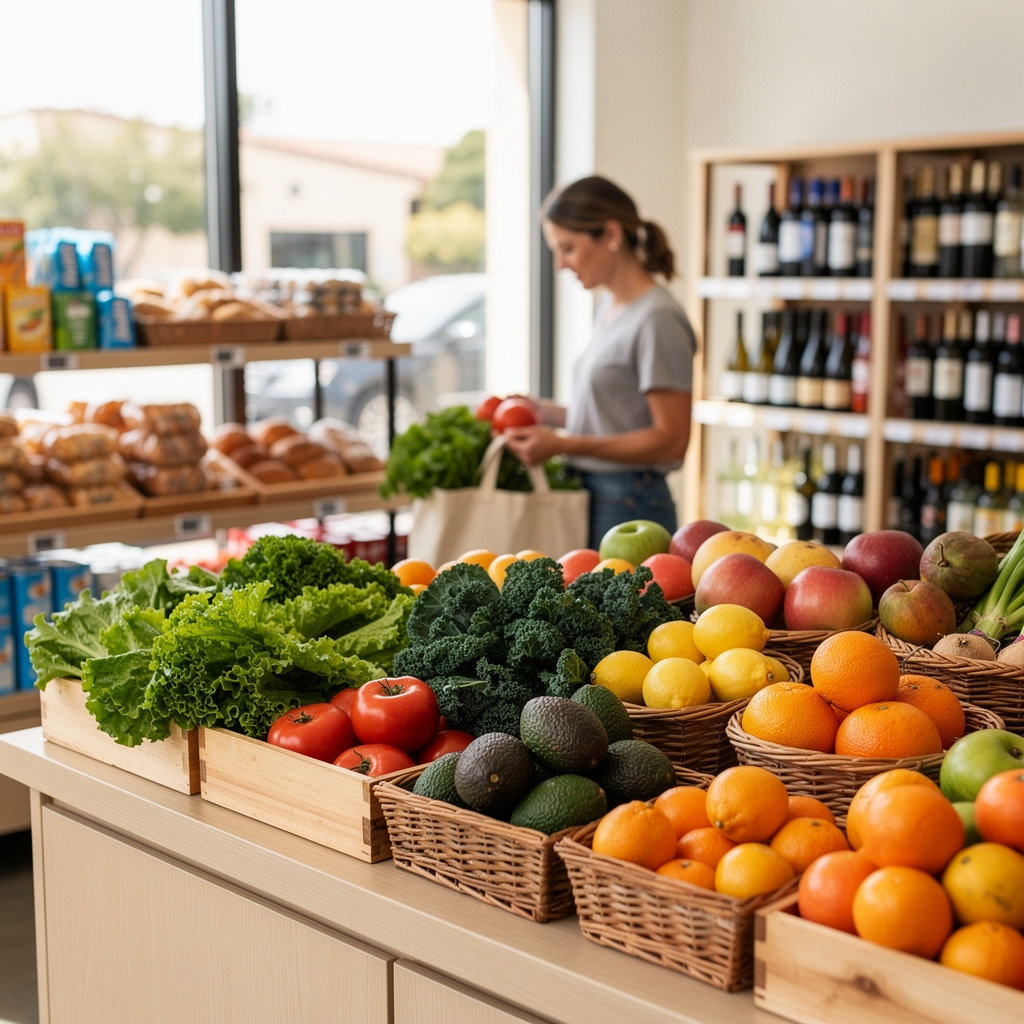 Fresh produce and grocery items at Westside Market & Liquor in Santa Barbara